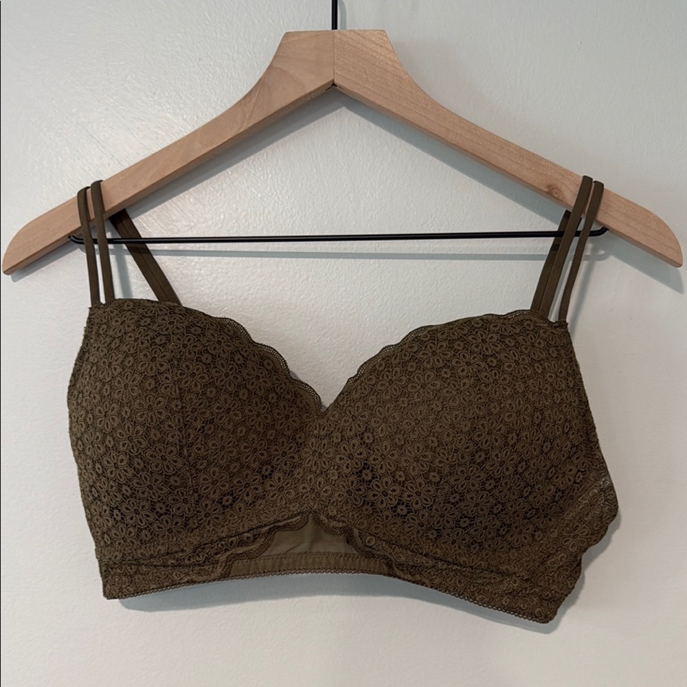 Lace Bralette in Brown/green